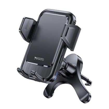 Yesido - Car Holder With Wireless Charging (c312) - For Air Vent, Automatic Clip, Smart Induction, 15w, 4.7 - 6.8inch - Black