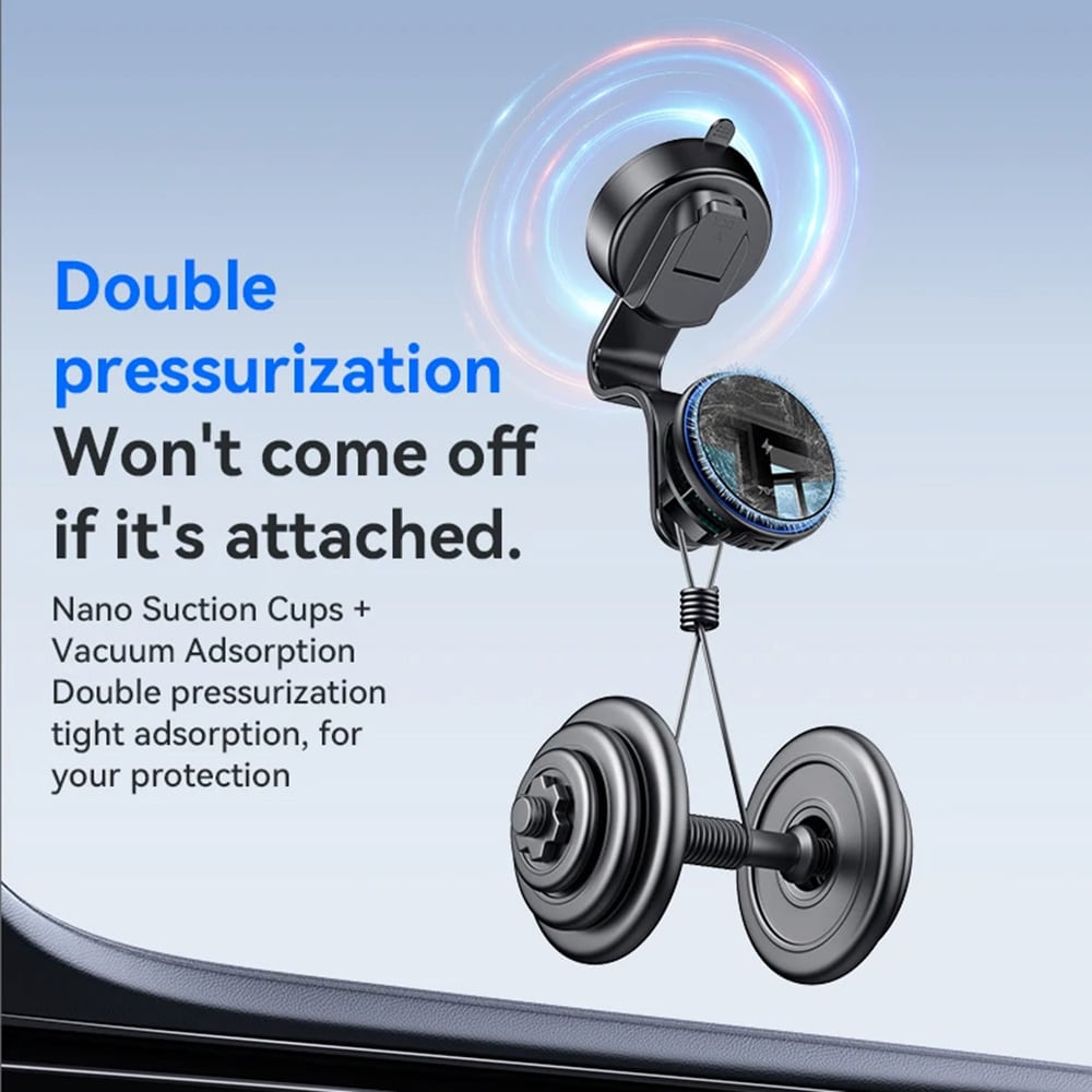Yesido - Car Holder With Wireless Charging (c311) - For Dash, Semiconductor, Powerful Cooling, 2x Ambient Lights, 15w - Black - Image 2