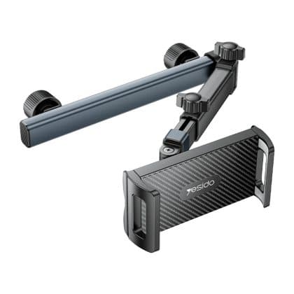 Yesido - Car Holder (c294) - For Headrest, 360, Telescopic, Extra Wide Clamping Arm, 4.7 - 13inch Devices - Black