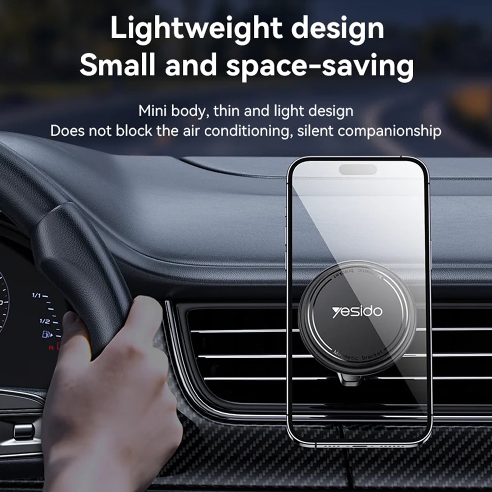Yesido - Car Holder (c252) - Magnetic, For Air Vent, 360°, Barb Lock, Widely Compatible - Black - Image 4