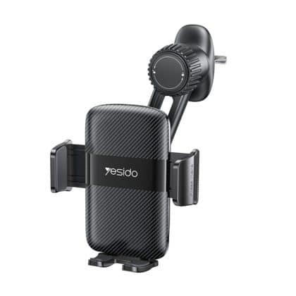 Yesido - Car Holder (c242) - For Air Vent, With Auto Extending Clip By Switch Button, Telescopic Arm - Black