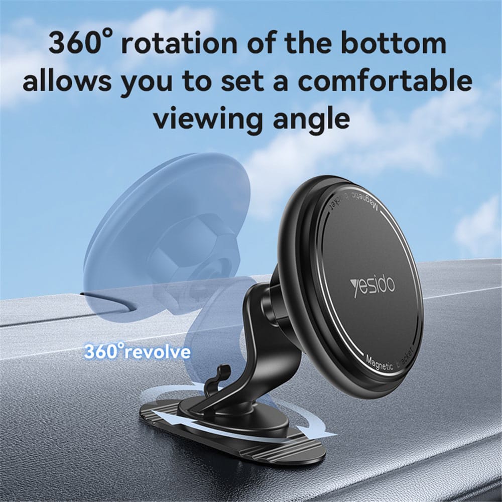 Yesido - Car Holder (c220) - Magnetic, For Air Vent, With Built-In Καλώδιο Organizer, Flexible Angle - Black - Image 3