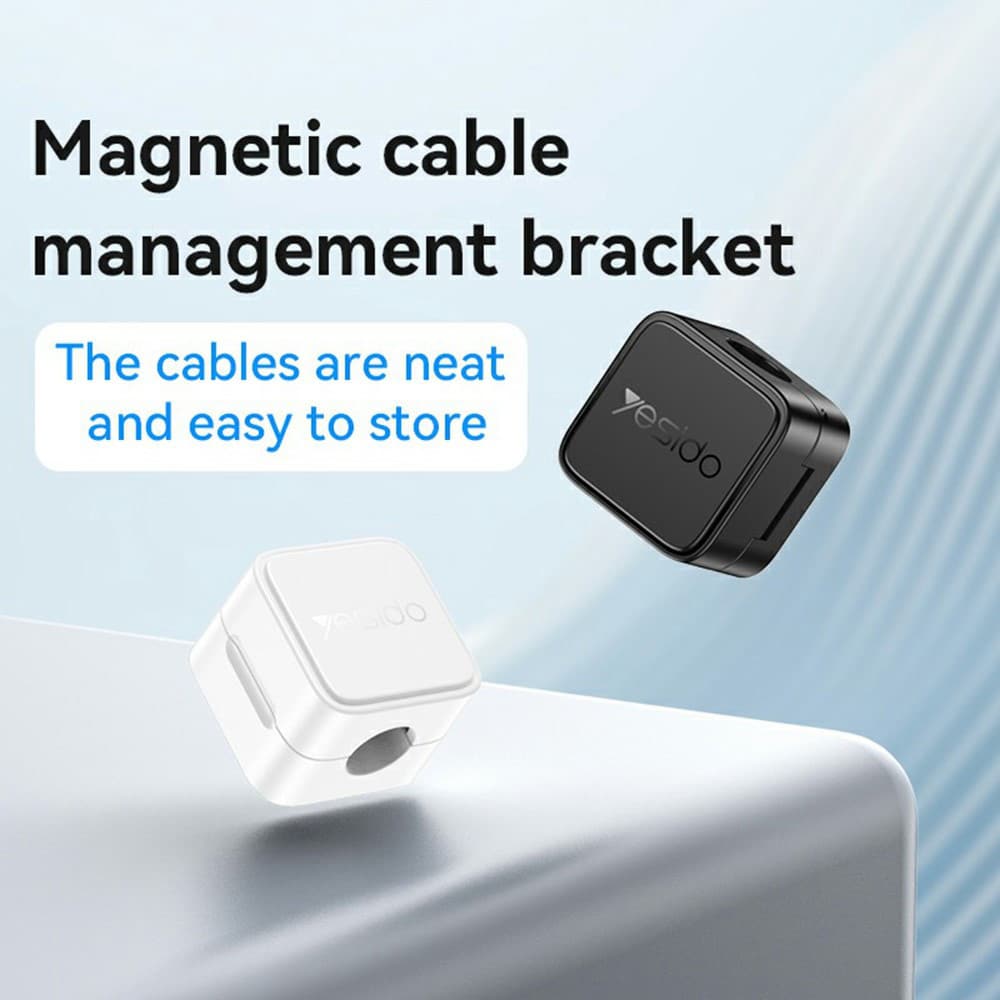 Yesido - (4 Pack) Καλώδιο Organizer (c216bl) - Magnetic Clips, Strong Adhesive, Mini Design - Black - Image 4