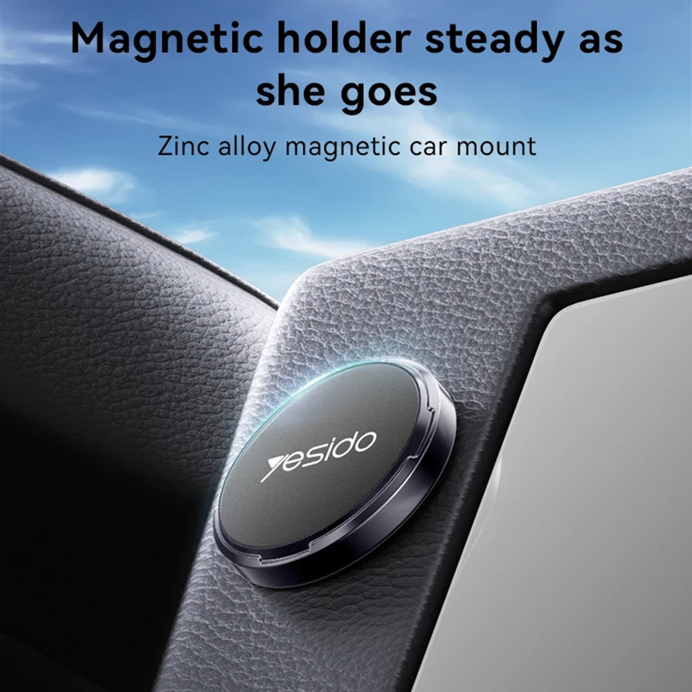 Yesido - Mini Car Holder (c211) - Magnetic, For Dashboard/display, With Strong Adhesive, Universal - Black - Image 6