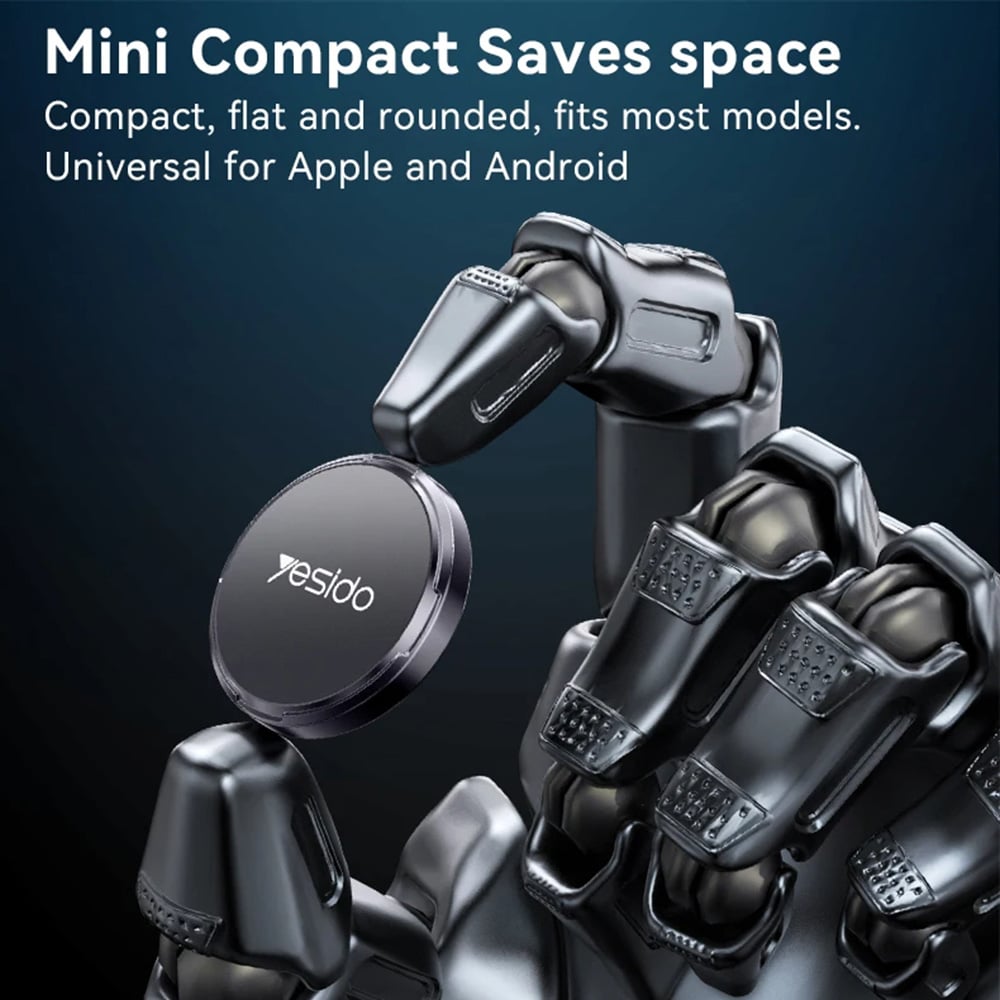Yesido - Mini Car Holder (c211) - Magnetic, For Dashboard/display, With Strong Adhesive, Universal - Black - Image 4