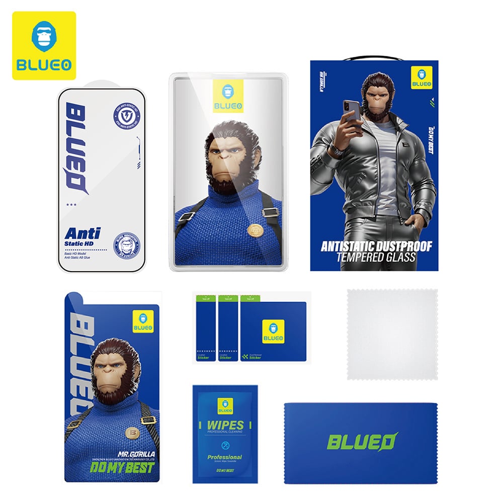 Blueo - Αντιστατικό γυαλί HD - iPhone 15 Plus / iPhone 16 Plus - Μαύρο - Image 7