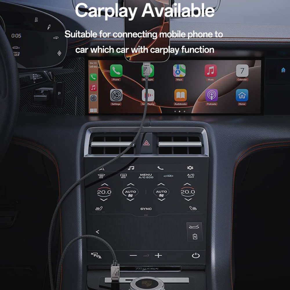 Yesido - Data Καλώδιο (ca196) - Type-C To Type-C, Fast Charging, 480mbps, Pd60w, Carplay Compatible, Zinc Alloy, 1.2m - Black - Image 4