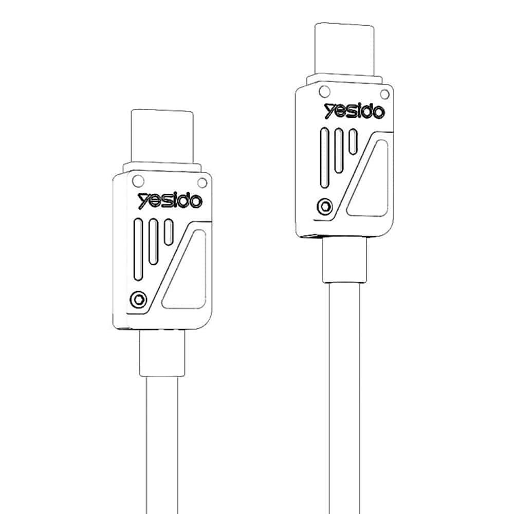 Yesido - Data Καλώδιο (ca196) - Type-C To Type-C, Fast Charging, 480mbps, Pd60w, Carplay Compatible, Zinc Alloy, 1.2m - Black - Image 2