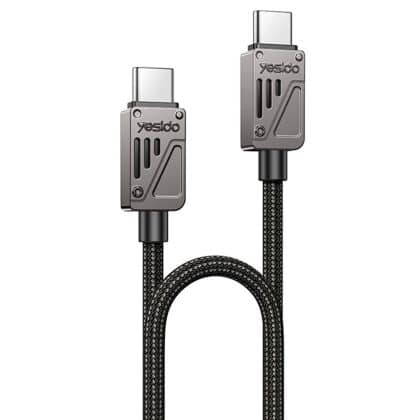 Yesido - Data Καλώδιο (ca196) - Type-C To Type-C, Fast Charging, 480mbps, Pd60w, Carplay Compatible, Zinc Alloy, 1.2m - Black