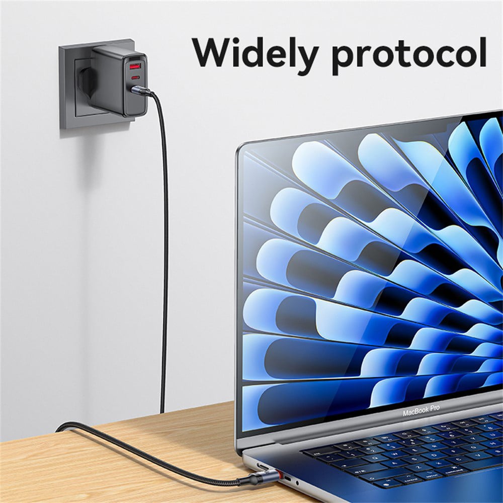 Yesido - Data Καλώδιο (ca185) - Type-C To Type-C, Fast Charging, 480mbps, 240w, 48v/5a, E-Mark Chip, Nylon Braided, 1.2m - Black - Image 4