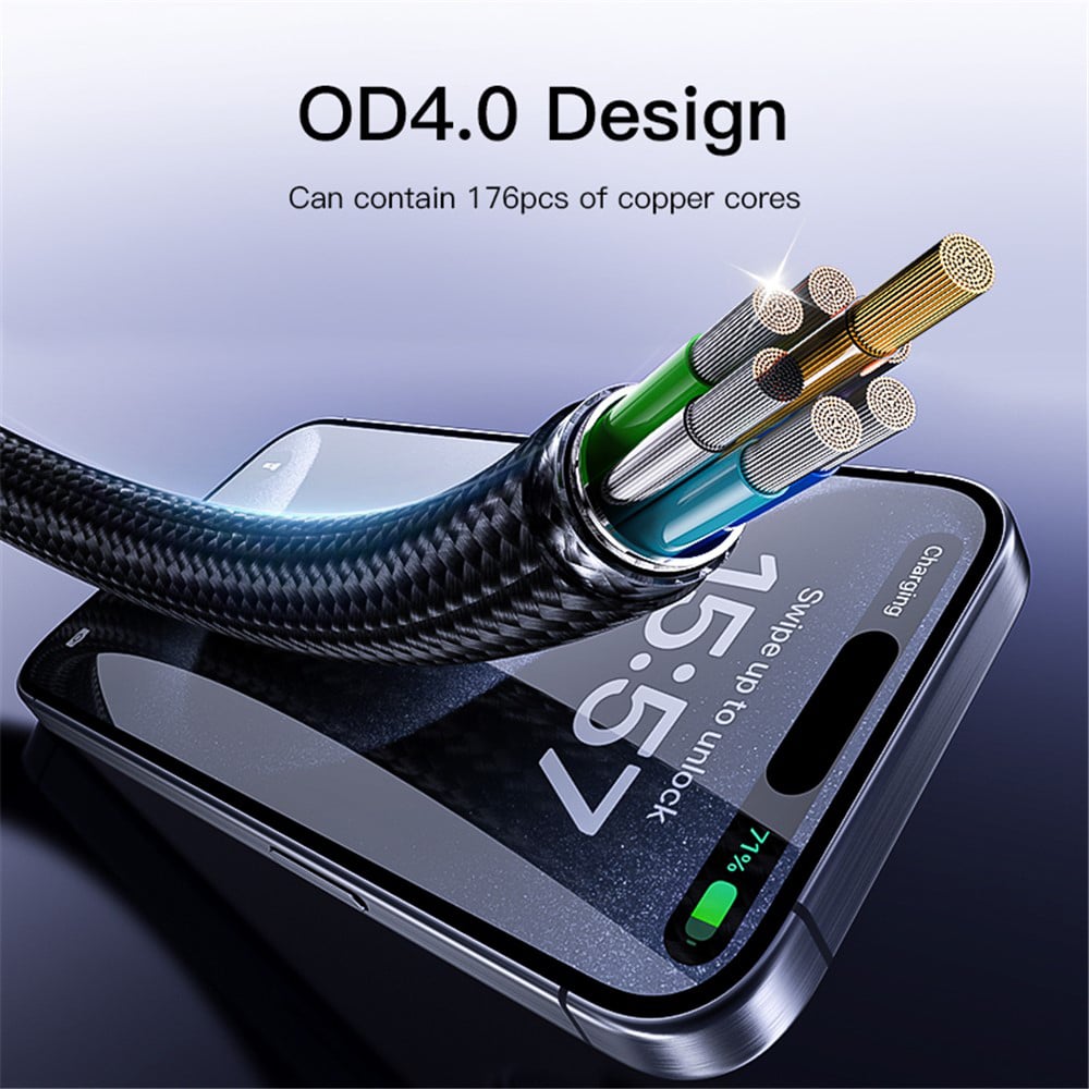 Yesido - Data Καλώδιο (ca181) - Type-C To Type-C, Fast Charging, 60w, 3a, 480mbps, Aluminum Alloy, 1.2m - Black - Image 5