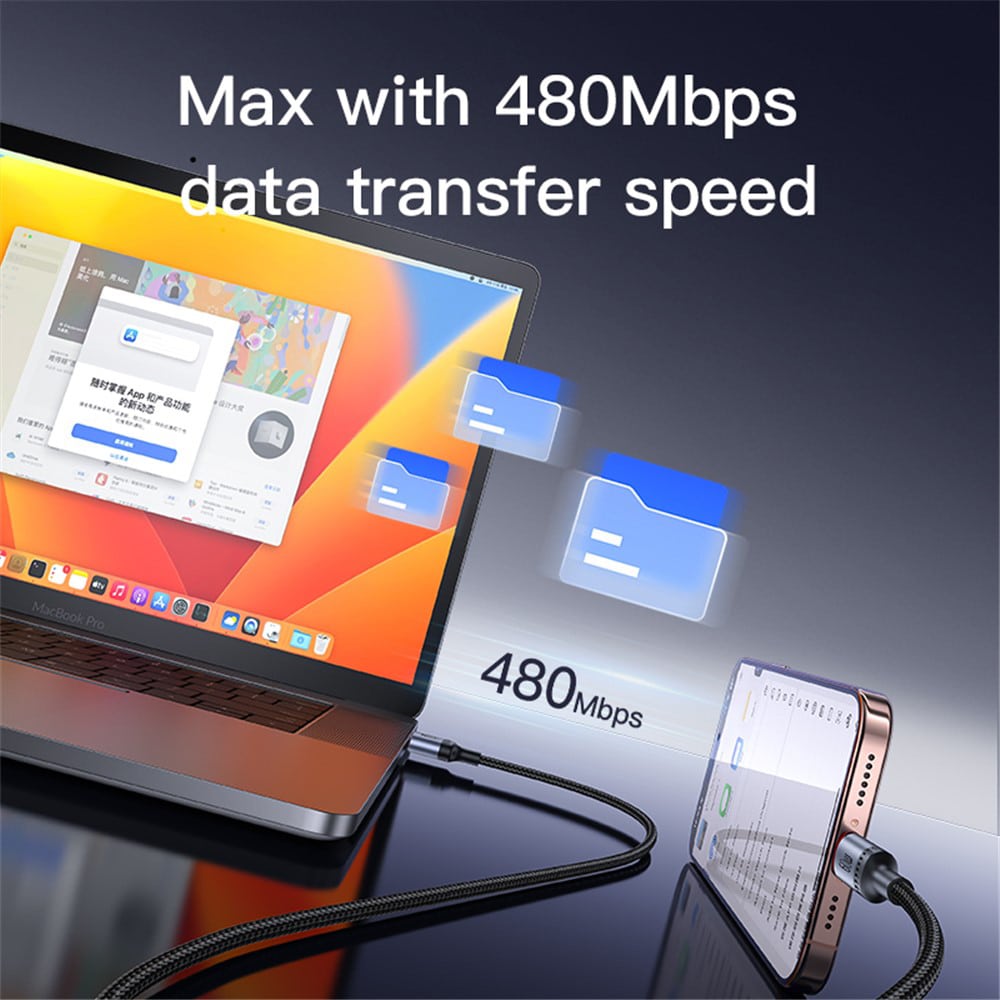 Yesido - Data Καλώδιο (ca181) - Type-C To Type-C, Fast Charging, 60w, 3a, 480mbps, Aluminum Alloy, 1.2m - Black - Image 4