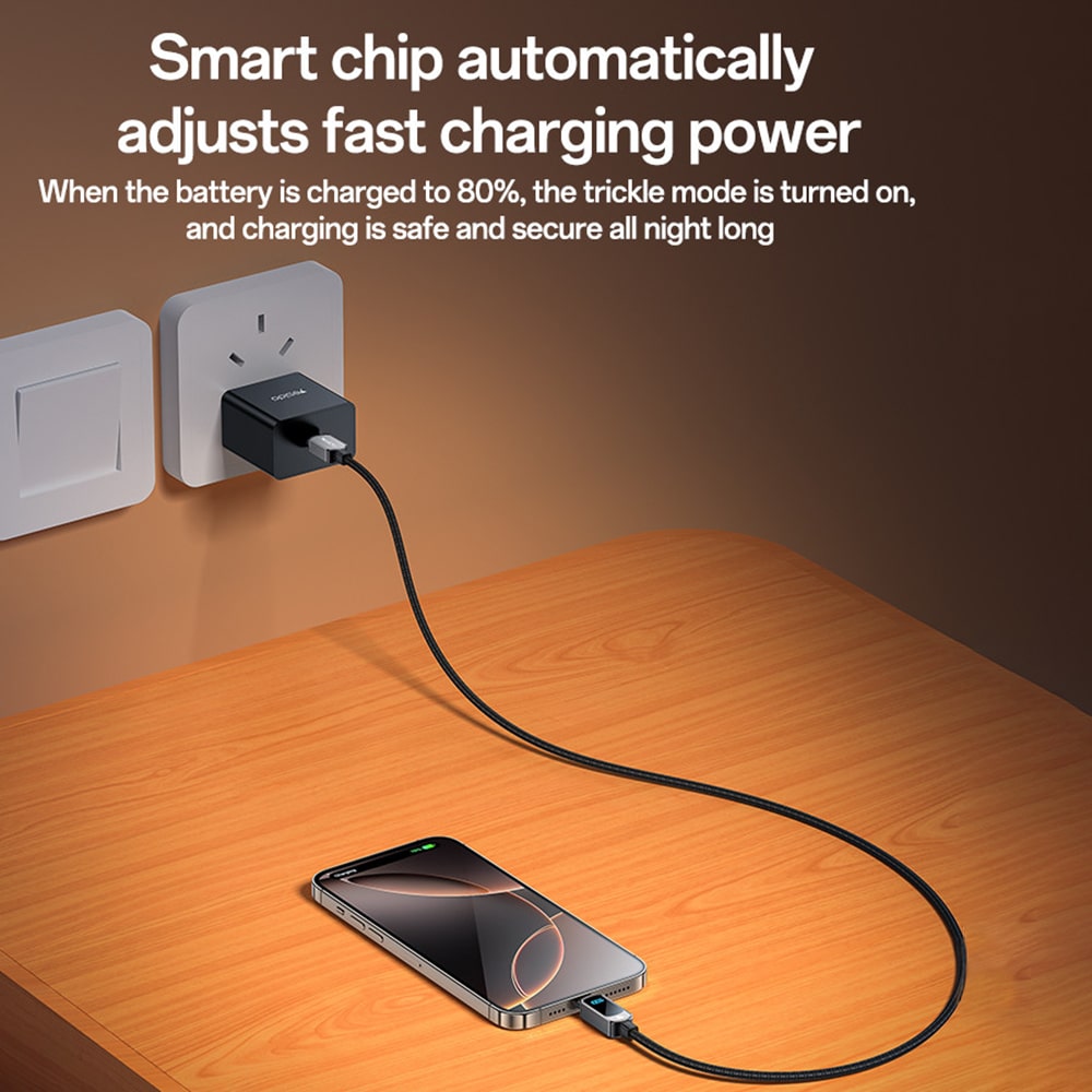 Yesido - Data Καλώδιο (ca179) - Super Fast Charging, With Digital Display, Type-C To Type-C, 100w, 5a, 480mbps, 1.2m - Black - Image 4