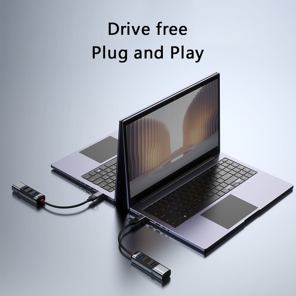 Yesido - Docking Station 4in1 (hb19) - USB, Type-C To 3x USB, USB-C, Pd100w, Fast Charge, Plug & Play, 5gbps - Gray - Image 9