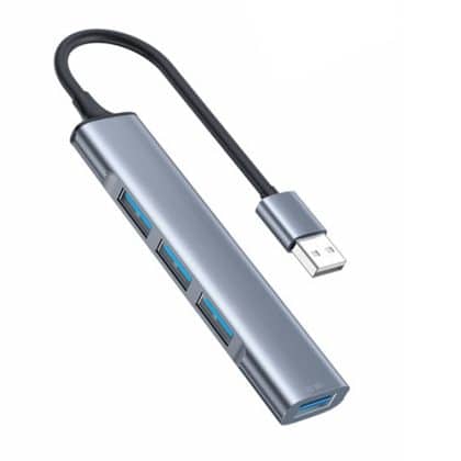 Yesido - Docking Station 4in1 (hb18) - USB To 1x USB3.0, 3x USB2.0, Plug&play, 5gbps, Aluminum Alloy - Gray