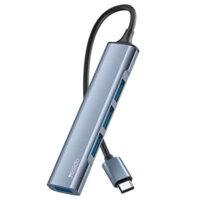 Yesido - Docking Station 4in1 (hb17) - Type-C To 1x USB3.0, 3x USB2.0, Plug&play, 5gbps, Aluminum Alloy - Gray