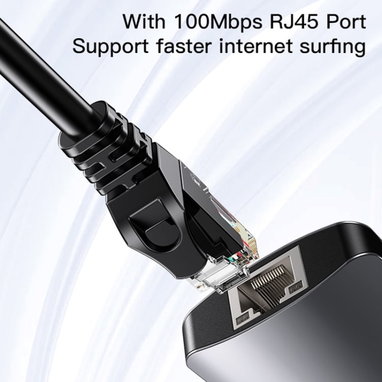 Yesido - Docking Station (hb15) - Type-C To 2x USB, USB-C, Sd/tf Card, Rj45, 1000mbps, Plug & Play - Gray - Image 3