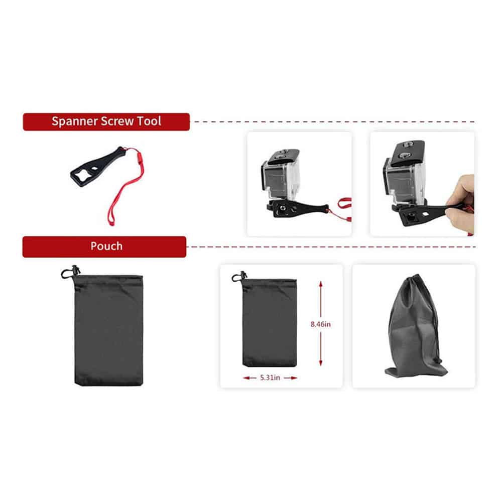 Techsuit - Σετ Αξεσουάρ Camquest 15 Σε 1 (sa15) - Για Κάμερα Gopro - Μαύρο - Image 7