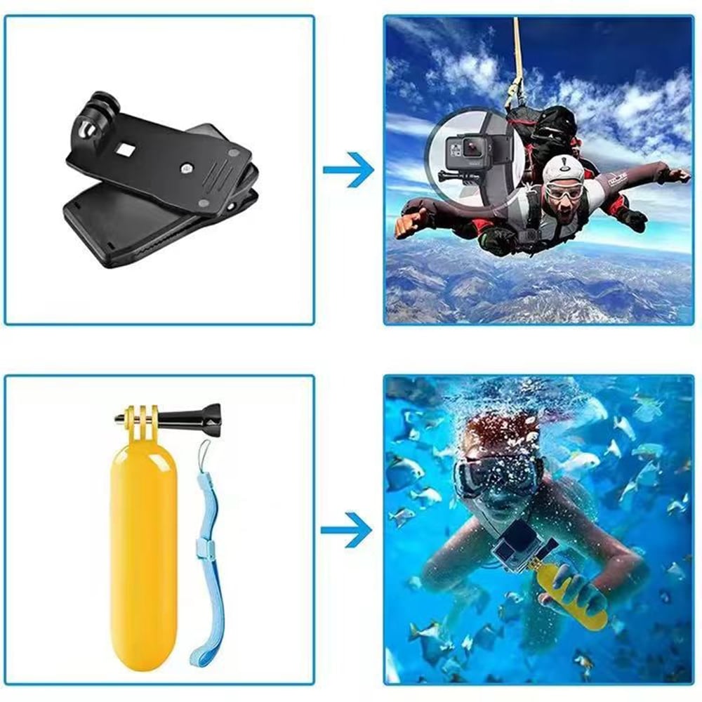 Techsuit - Σετ Αξεσουάρ Camquest 15 Σε 1 (sa15) - Για Κάμερα Gopro - Μαύρο - Image 5