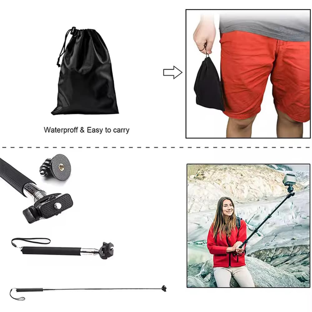 Techsuit - Σετ Αξεσουάρ Camquest 15 Σε 1 (sa15) - Για Κάμερα Gopro - Μαύρο - Image 6