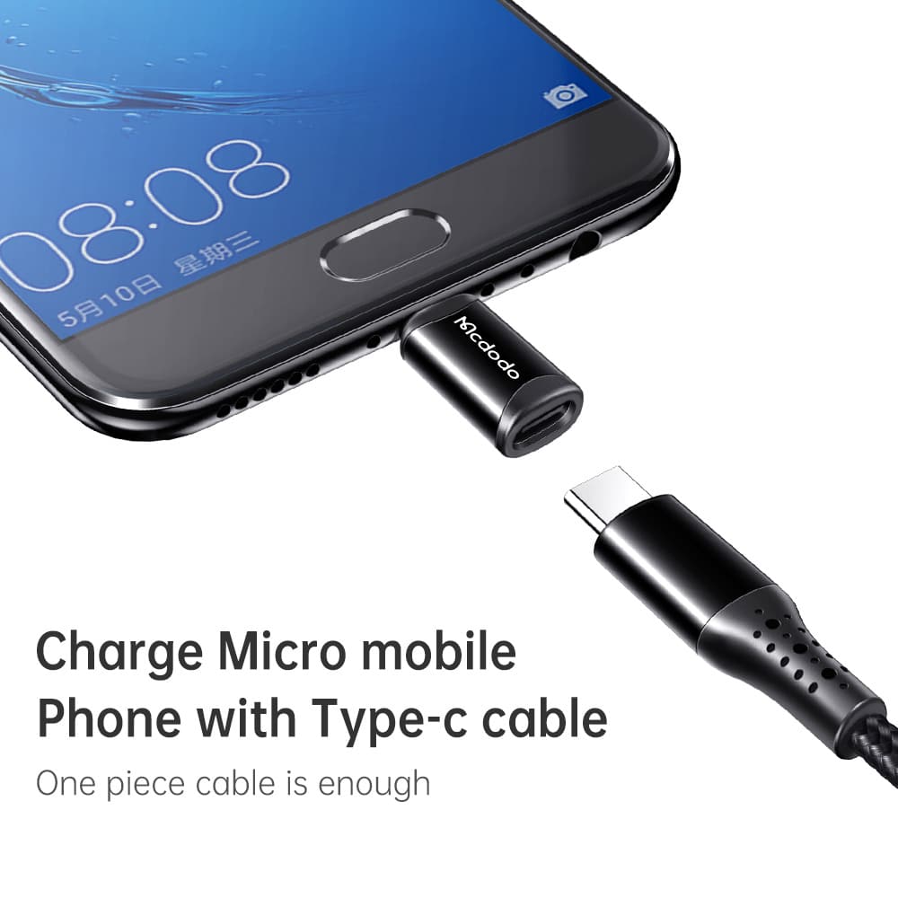 Mcdodo - Otg Adapter (ot-7690) - Type-C To Micro-Usb, Aluminium Alloy, Charging & Data Sync - Black - Image 6