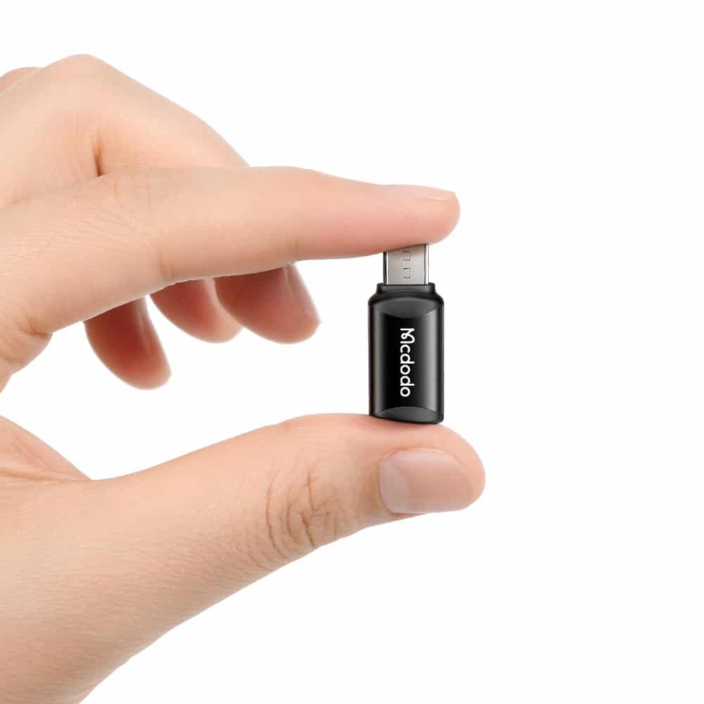 Mcdodo - Otg Adapter (ot-7690) - Type-C To Micro-Usb, Aluminium Alloy, Charging & Data Sync - Black - Image 3