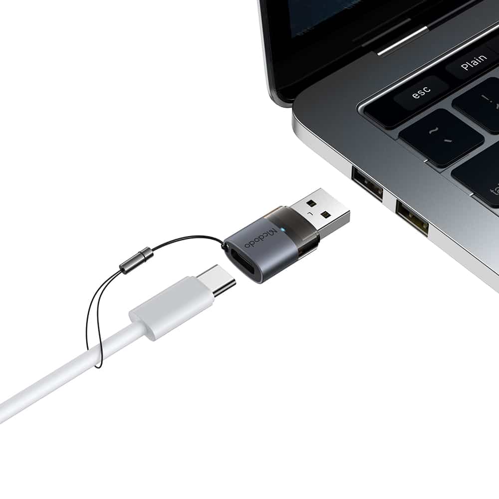 Mcdodo - Otg Adapter (ot-7580) - Type-C To Usb3.0, Aluminium Alloy, Charging&data Sync, With Indicator Light, Lanyard - Black - Image 4
