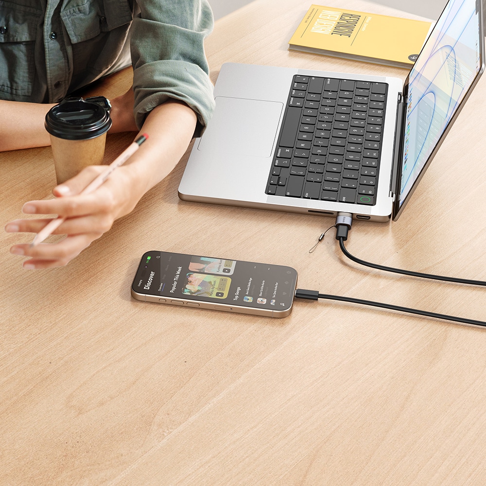 Mcdodo - Otg Adapter (ot-7580) - Type-C To Usb3.0, Aluminium Alloy, Charging&data Sync, With Indicator Light, Lanyard - Black - Image 7