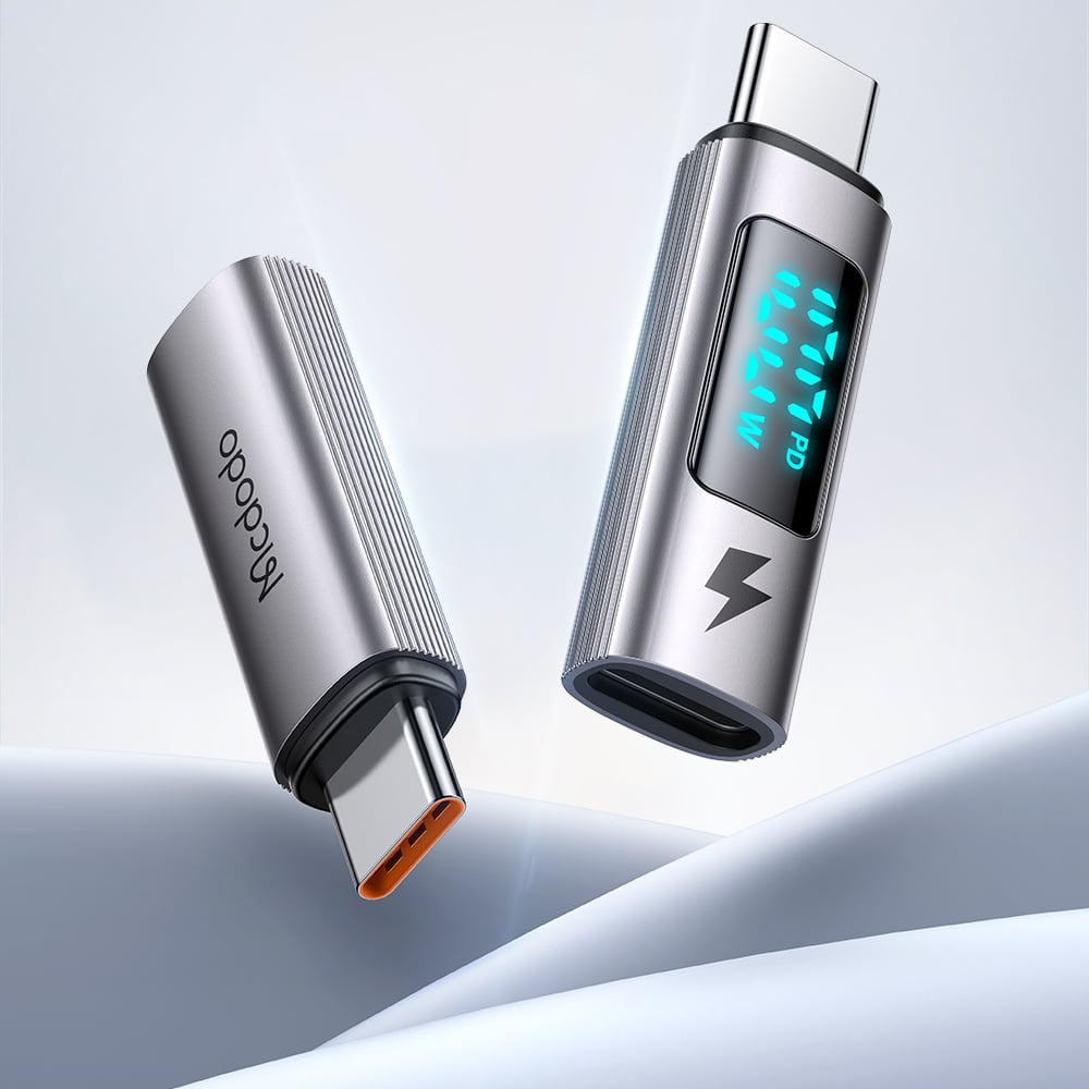 Mcdodo - Otg Adapter Wales Series (ot-6090) - Type-C To Type-C, Pd100w, 5a, Charging & Data Sync, Digital Display - Black - Image 6