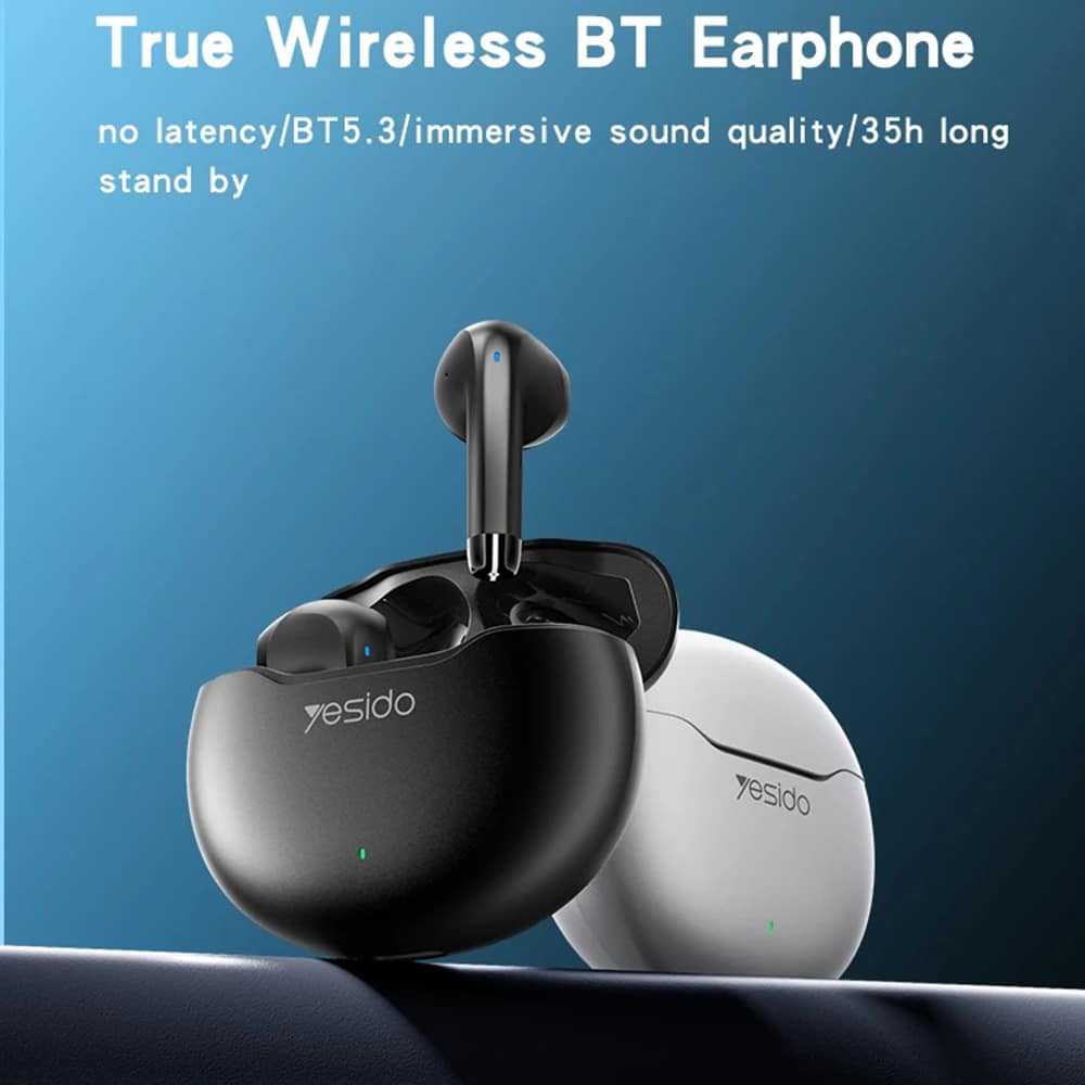 Yesido - Ασύρματα Ακουστικά (tws21) - Με Bluetooth V5.3, Ημιστεγανό Σχέδιο, Ελεγχο Αφής, Ακύρωση Θορύβου, 320mah - Μαύρα - Image 2
