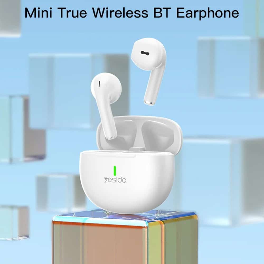 Yesido - Ασύρματα Ακουστικά (tws18) - Bluetooth V5.1, Ημικλειστό Σχέδιο, 220mah, Type-C - Λευκό - Image 3