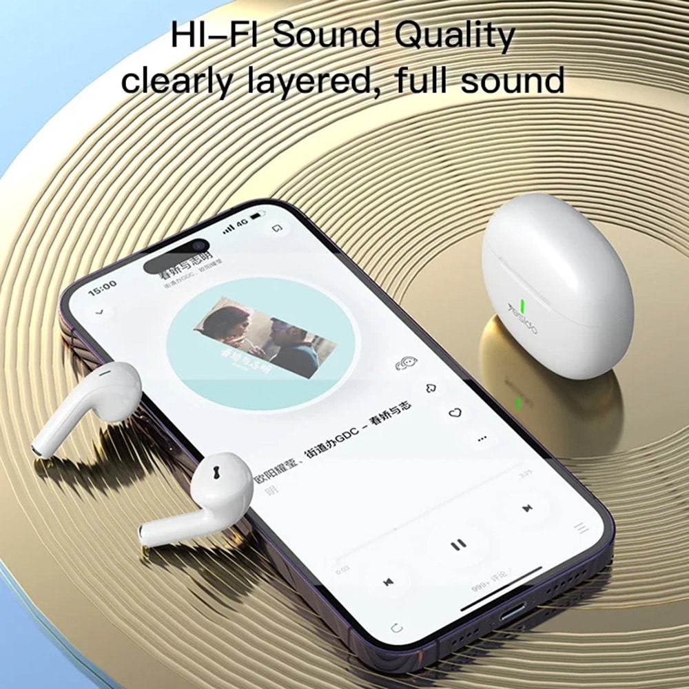 Yesido - Ασύρματα Ακουστικά (tws18) - Bluetooth V5.1, Ημικλειστό Σχέδιο, 220mah, Type-C - Λευκό - Image 6
