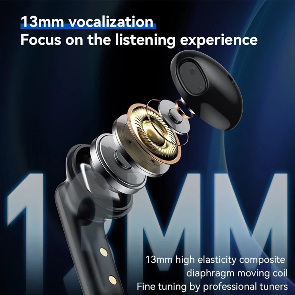 Yesido - Ασύρματα Ακουστικά (tws25) - Με Μικρόφωνο, Bluetooth V5.3, Ελεγχο Αφής, Σχεδίαση Ημι-Εντός Του Αυτιού, 250mah - Μαύρο - Image 3