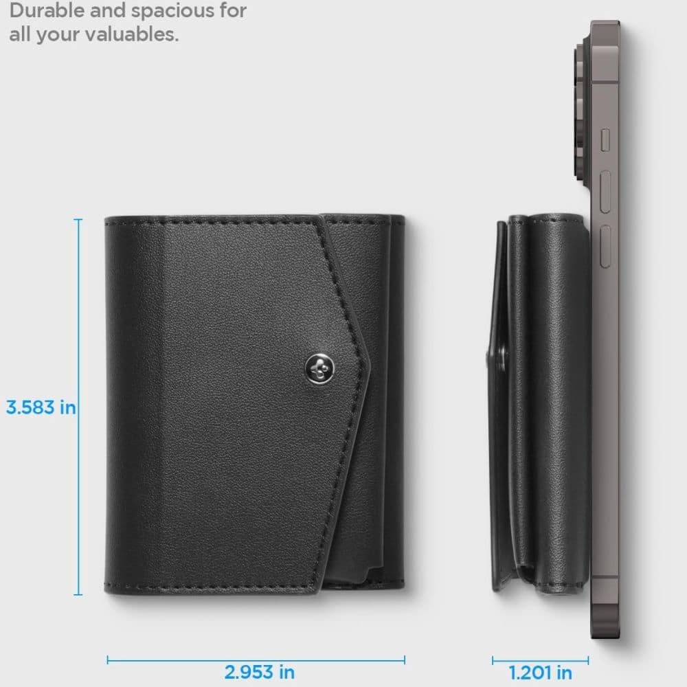 Spigen - Magsafe Wallet Valentinus Pro - 3 Cards Storage, Universal, Magnetic Grip, Slim Design, Secure Fit - Black - Image 11
