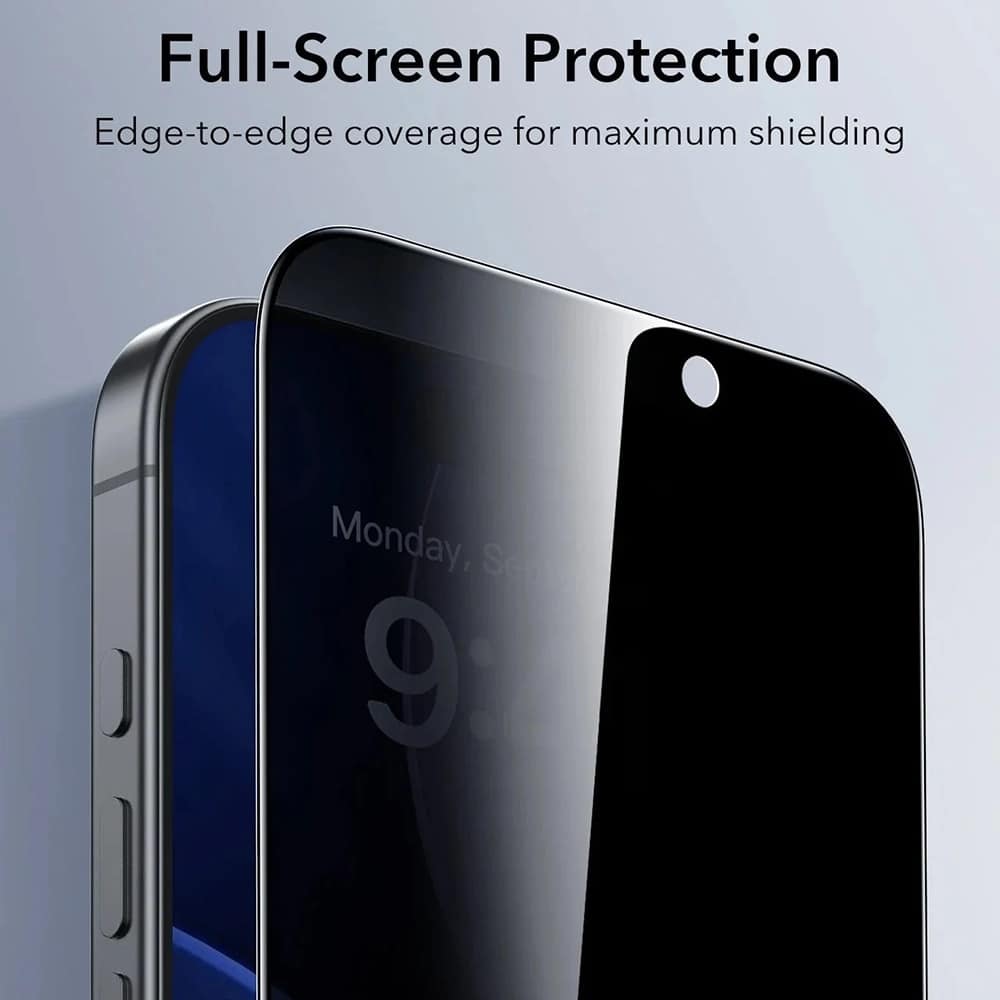ESR - Privacy Tempered Glass Ultrafit (3 Pack) - iPhone 17 / iPhone 16 Pro - Black - Image 4