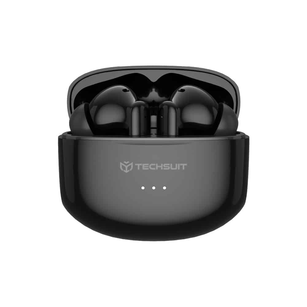 Techsuit - Premium Wireless Earbuds Audira pro (cw1) - Bluetooth V5.4, 300mah, Active Noise Cancelling, 4 Mic - Black - Image 7