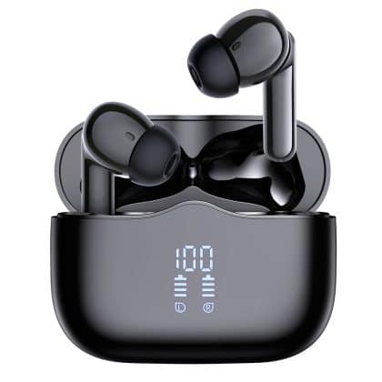 Techsuit - Premium Wireless Earbuds Velarx one (cw2) - Bluetooth V5.4, 300mah, Anc, Enc, 4 Mic - Black