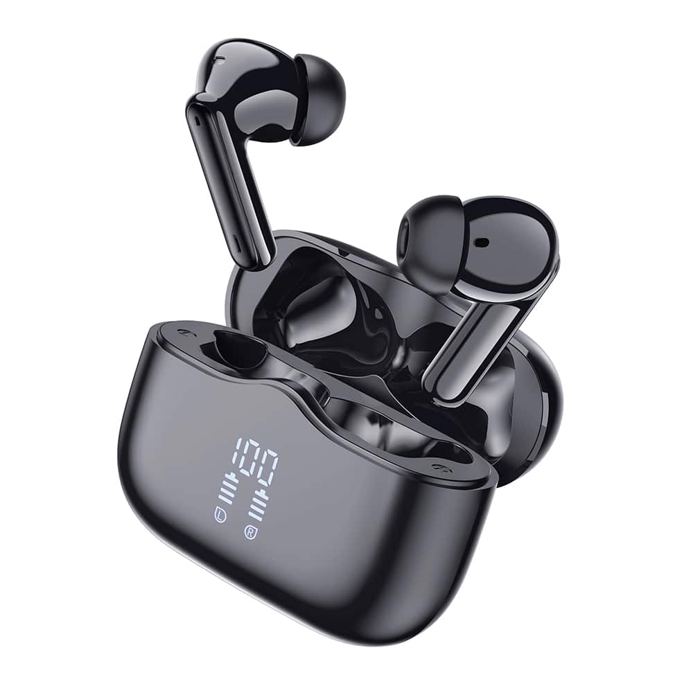 Techsuit - Premium Wireless Earbuds Velarx one (cw2) - Bluetooth V5.4, 300mah, Anc, Enc, 4 Mic - Black - Image 4
