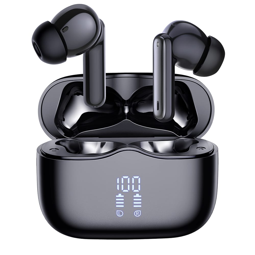 Techsuit - Premium Wireless Earbuds Velarx one (cw2) - Bluetooth V5.4, 300mah, Anc, Enc, 4 Mic - Black - Image 3