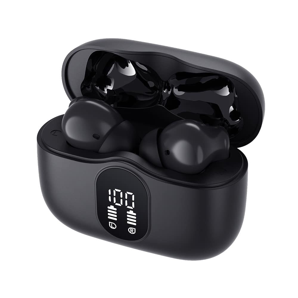 Techsuit - Premium Wireless Earbuds Wavebeat 100 (cw3) - Bluetooth V5.4, 300mah, Anc, Enc, 4 Mic - Black - Image 3