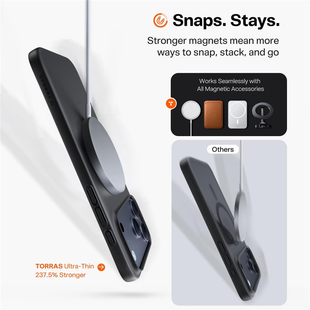Torras SlimFit MagSafe Series - θήκη για Apple iPhone 17 Pro Max - Μαύρο - Image 7