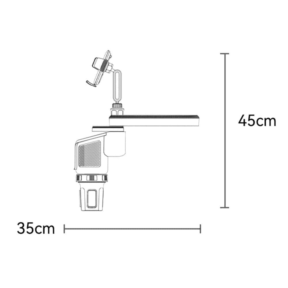 Yesido - Car Holder 4in1 (c274) - Cup Storage, Phone Mount And Sundries Storage, 720° Adjustable Angle, 4.7-7.2" - Black - Image 12