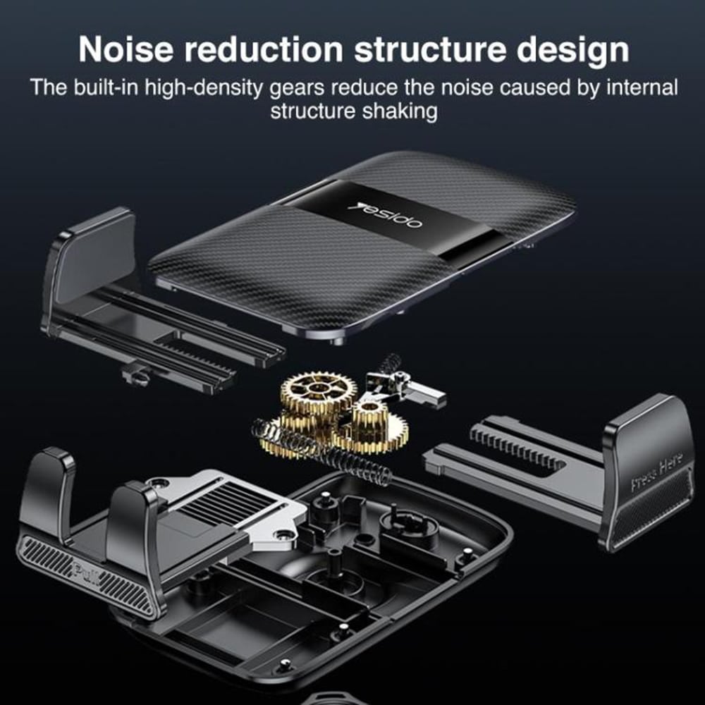 Yesido - Car Holder (c275) - For Dashboard, 1260-Degree All-Round Adjustment Design, 4.7-7.2" Phone - Black - Image 3