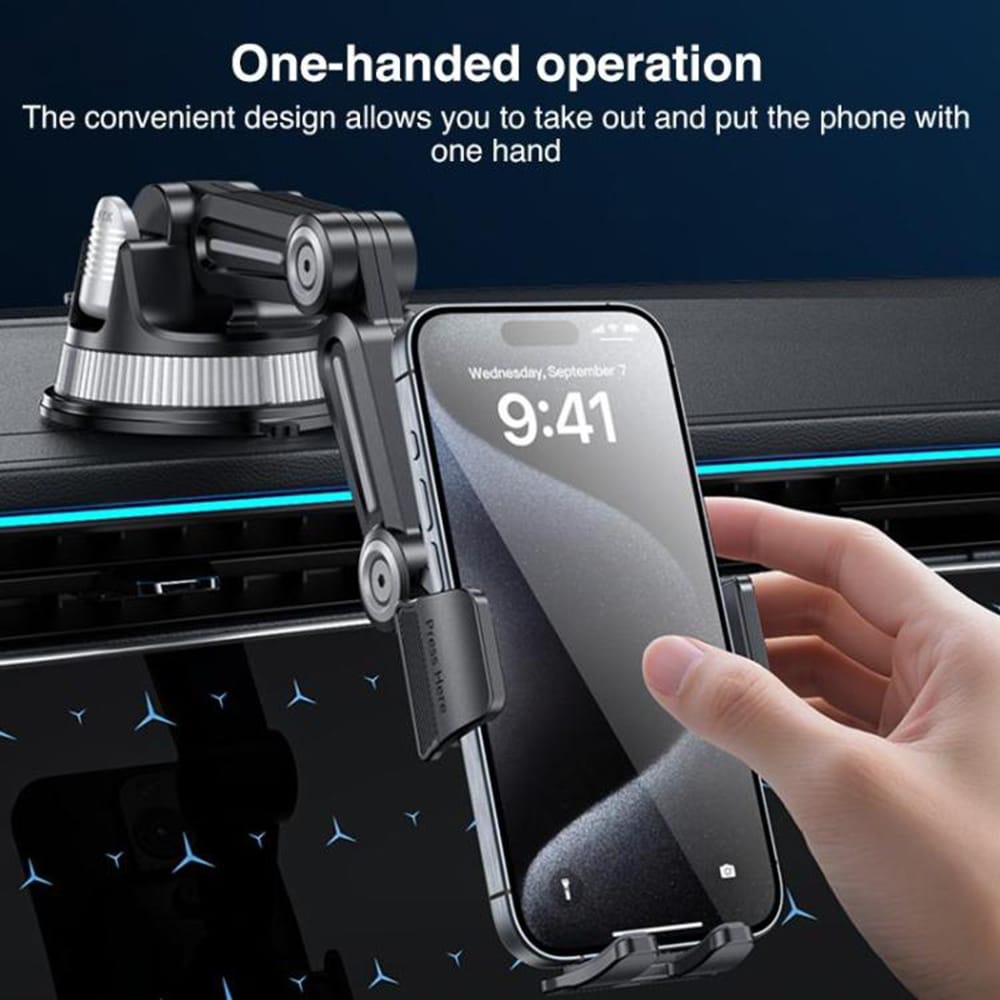 Yesido - Car Holder (c275) - For Dashboard, 1260-Degree All-Round Adjustment Design, 4.7-7.2" Phone - Black - Image 11