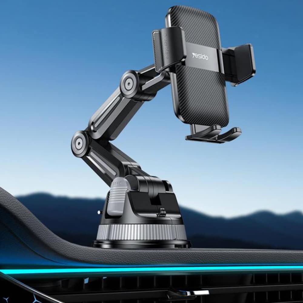 Yesido - Car Holder (c275) - For Dashboard, 1260-Degree All-Round Adjustment Design, 4.7-7.2" Phone - Black - Image 7