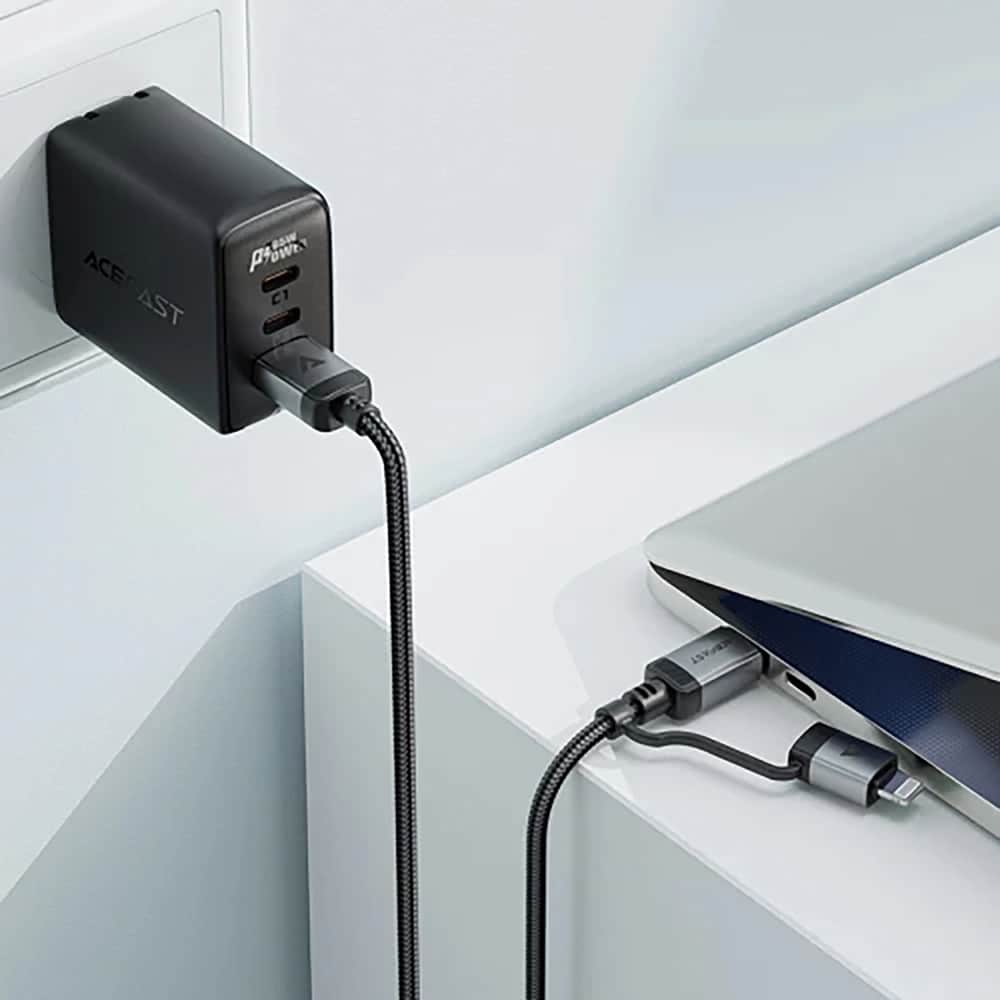 Acefast - Data Καλώδιο (c20-01) - Usb-C To Type-C, Lightning, 60w, Fast Charging, Bend-Resistant, Mfi Certified, 1.2m - Black - Image 3
