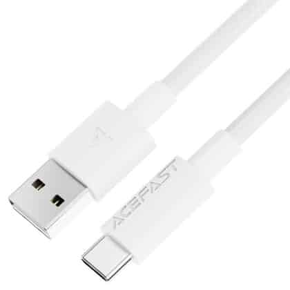 Acefast - Data Καλώδιο (c18-04) - Usb To Type-C, Fast Charging, 3a, Bend-Resistant, Nylon Braid, 1.2m - White