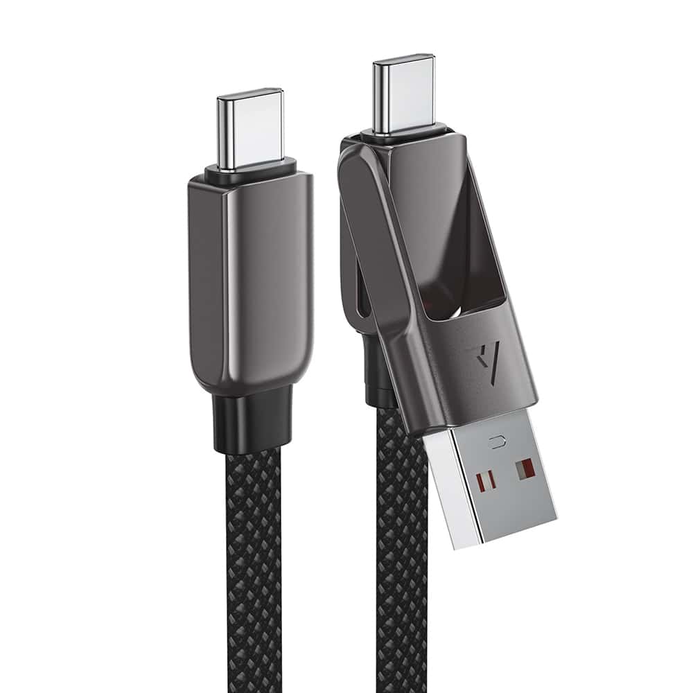 Acefast - Data Καλώδιο (c13-04) - Fast Charge, Type-C To Usb, Type-C, 60w, 3a, Bend-Resistant, Zinc Alloy, 1.2m - Black - Image 2