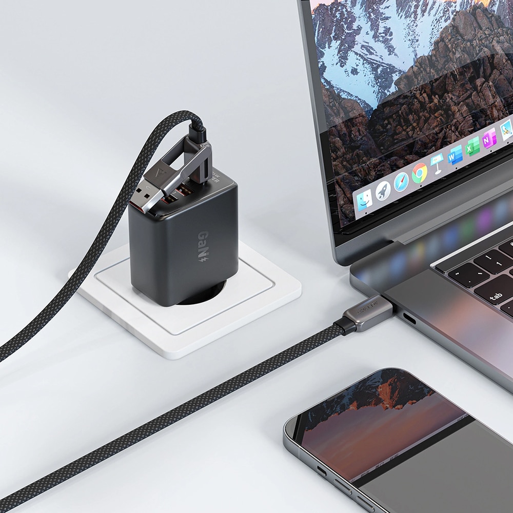 Acefast - Data Καλώδιο (c13-04) - Fast Charge, Type-C To Usb, Type-C, 60w, 3a, Bend-Resistant, Zinc Alloy, 1.2m - Black - Image 5