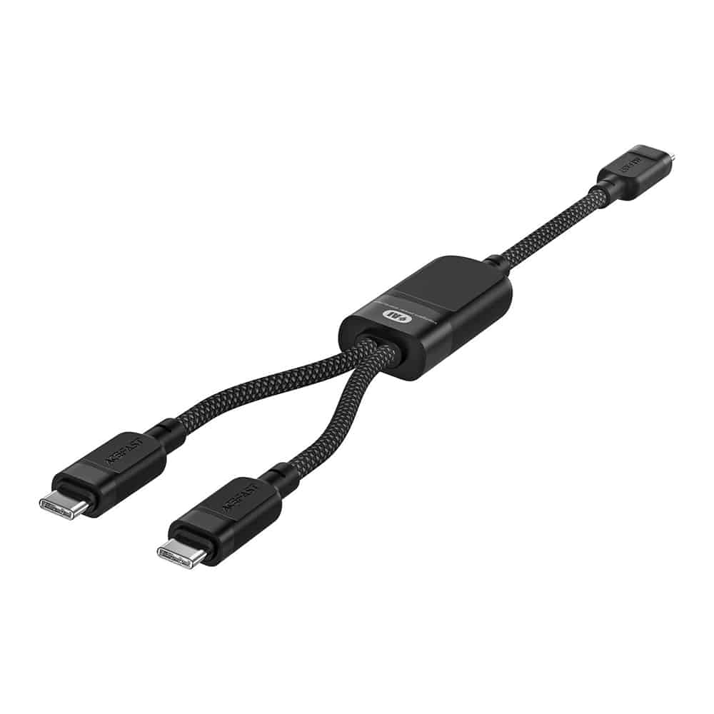 Acefast - Data Καλώδιο (c5-11) - Fast Charging, Usb-C To 2x Type-C, 2in1, 100w, 20v/5a, 480mb/s, 1.2m - Black - Image 3